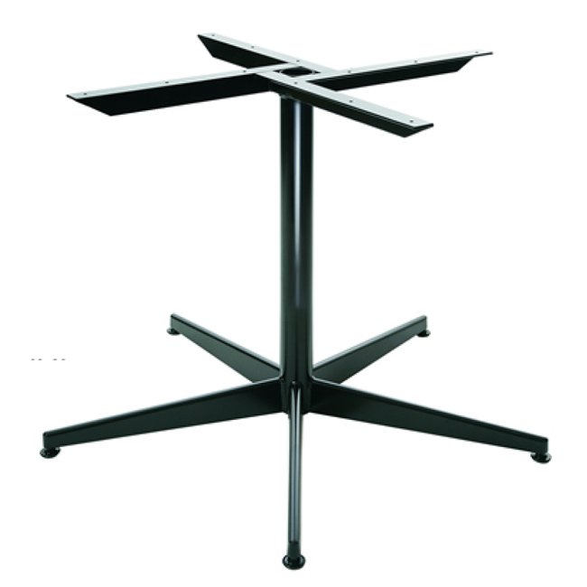 Locally made 5-star foot dining table base with a fully welded black steel frame, designed for hospitality use in cafés, bistros, and restaurants. Provides strong, stable support for commercial tabletops.