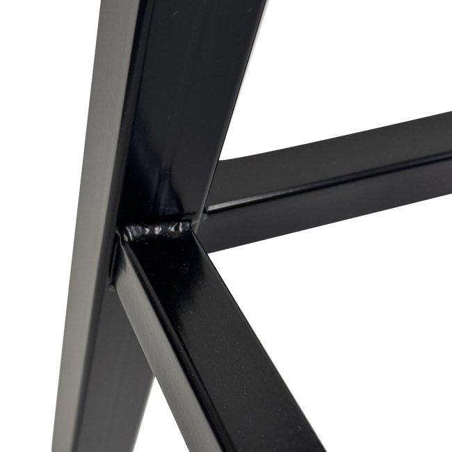Locally made high bar table frame with a fully welded black steel construction, designed for hospitality venues such as bistros, pubs, and sports bars. Ideal for supporting bar-height dining tables in commercial settings.