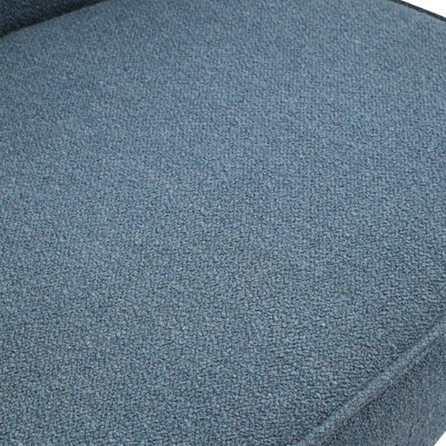 Modern blue lounge chair with curved backrest, textured upholstery, and cushioned metal armrests – a durable, commercial-grade seating solution ideal for commercial venues including hotels, pubs, gaming rooms, hospitality lounges, waiting areas, lobbies or reception areas